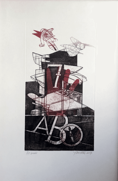  Gravür Baskı / Özgürüge yolculuk 50x70 cm - Yusuf Demirtaş